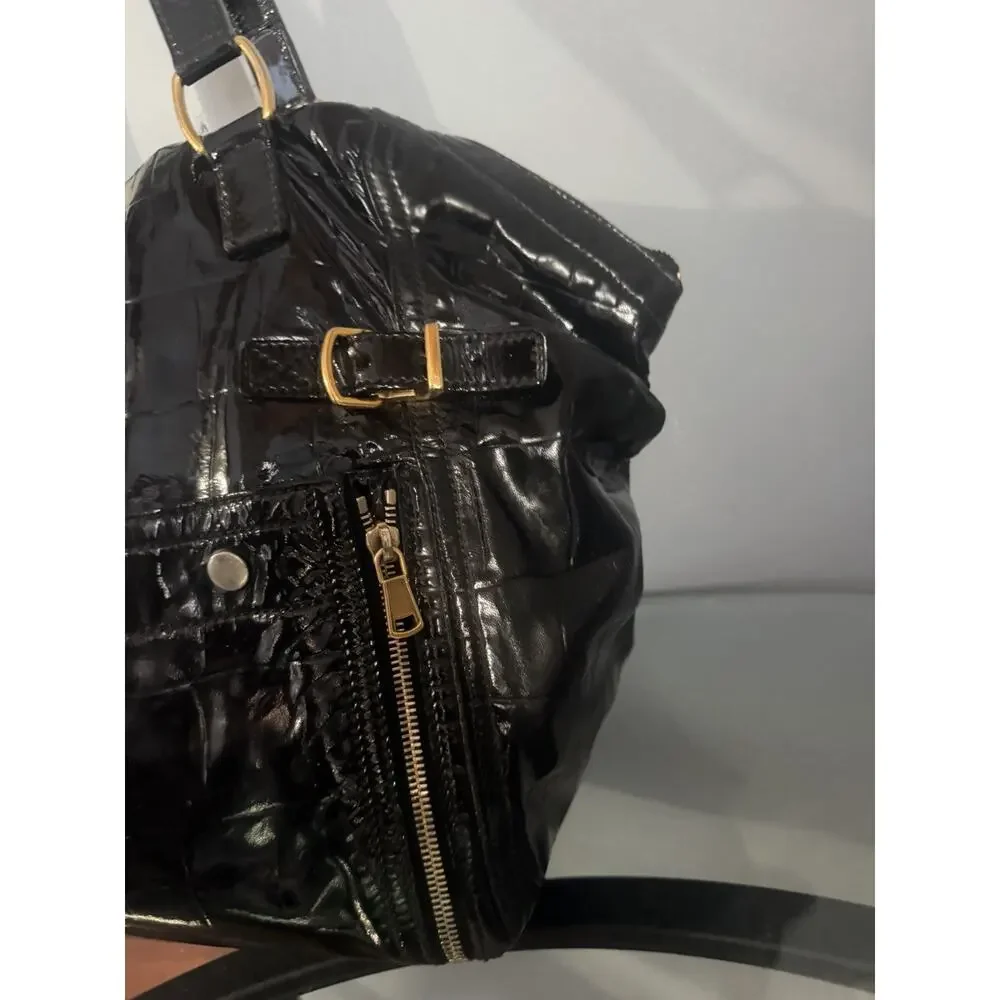 Yves Saint Laurent Rare Downtown Black Patent Leather Tote Bag Hand Bag - Picture 4 of 14